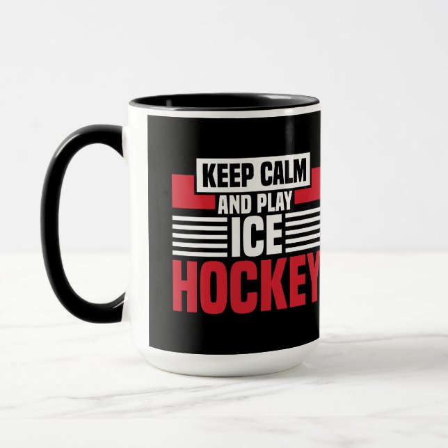 Taza Mantener la calma en el hockey sobre juego (Izquierda)