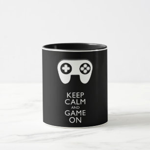 Taza MANTENER LA CALMA Y EL JUEGO ENCENDIDOS - Panel de