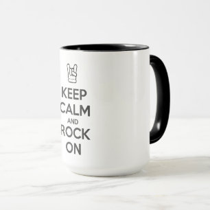 Taza Mantener la calma y el rock en marcha