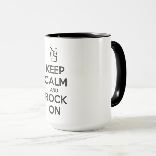 Taza Mantener la calma y el rock en marcha (Anverso derecho)