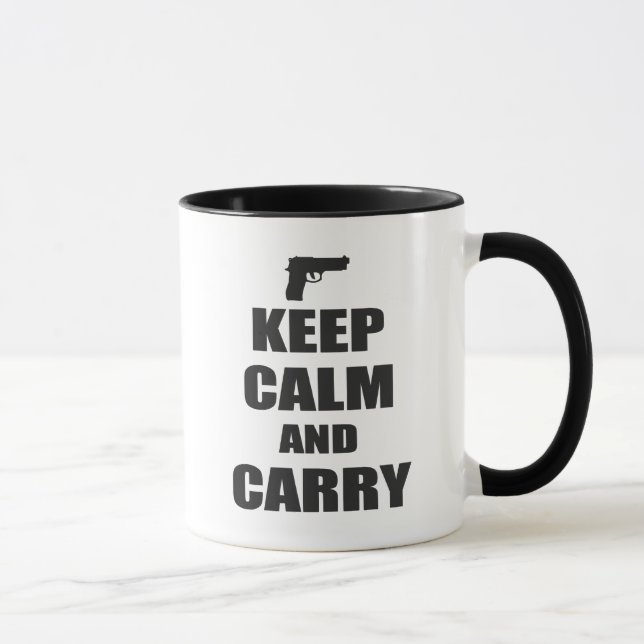 Taza Mantener la calma y llevar (Derecha)