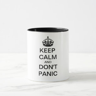 Taza Mantener la calma y NO PÁNICO - texto personalizad