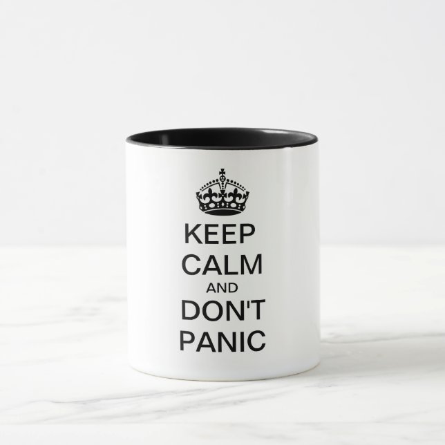 Taza Mantener la calma y NO PÁNICO - texto personalizad (Centro)