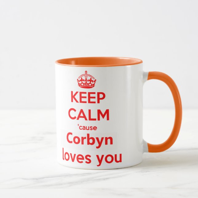 Taza Mantenga los amores tranquilos de Corbyn de la (Derecha)