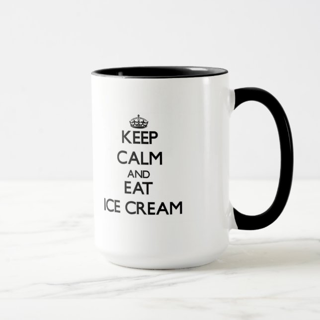 Taza Mantenga tranquilo y coma el helado (Derecha)