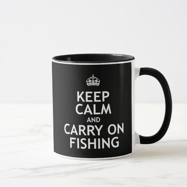 Taza Mantenga tranquilo y continúe el pescar (Derecha)