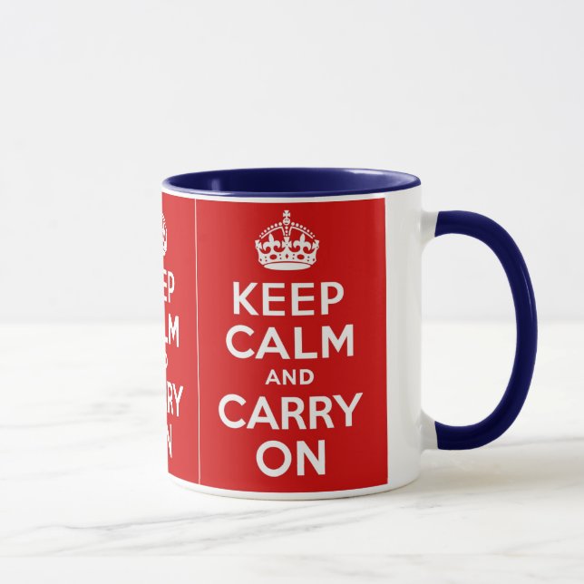 Taza Mantenga tranquilo y continúe la guerra mundial (Derecha)
