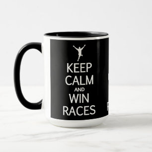 Taza Mantenga tranquilo y las razas del triunfo asaltan