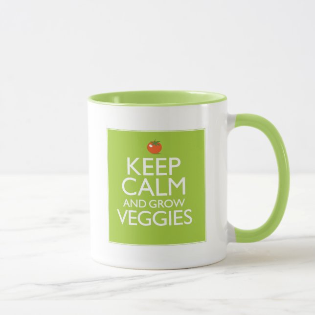 Taza Mantenga tranquilo y produzca los Veggies (Derecha)
