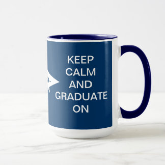 Taza Mantengan la calma y se graduen en azul marino y b