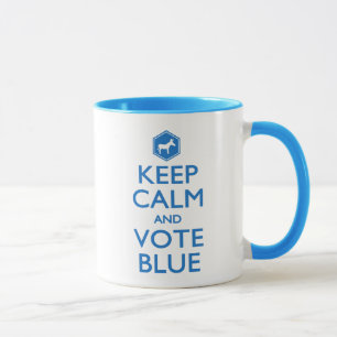 Taza Mantengan la calma y voten azul