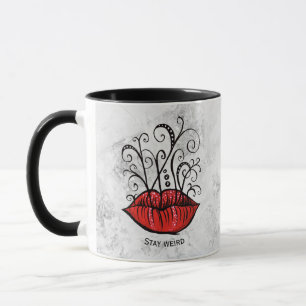 Taza Manténgase Raro Gótico Lips Tattoo Oddity