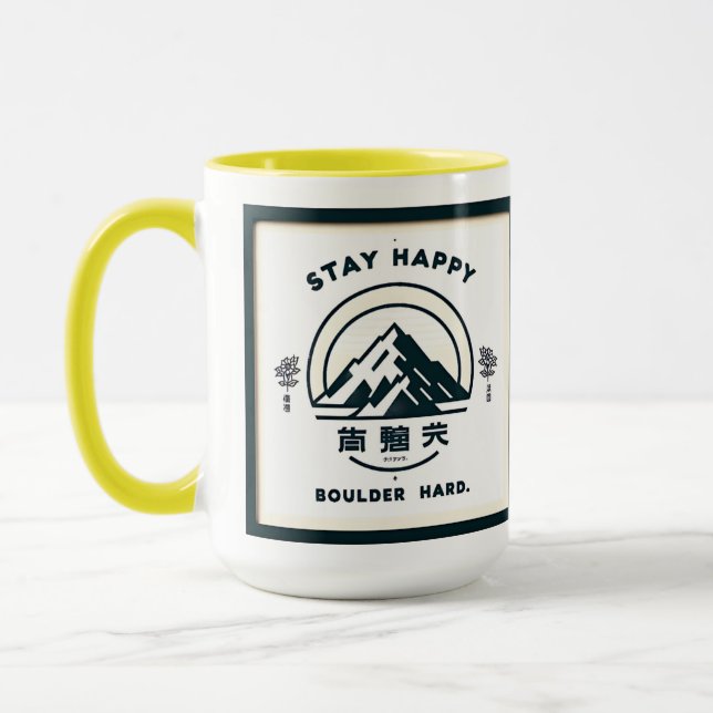 Taza Mantente feliz, Boulder duro (Izquierda)