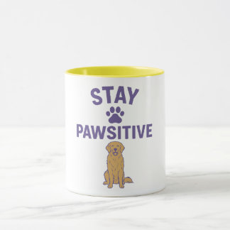 Taza mantente positivo, mantente pawsitivo