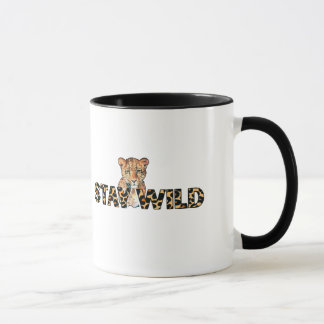 Taza Mantente salvaje - Impresión de leopardo con cabez
