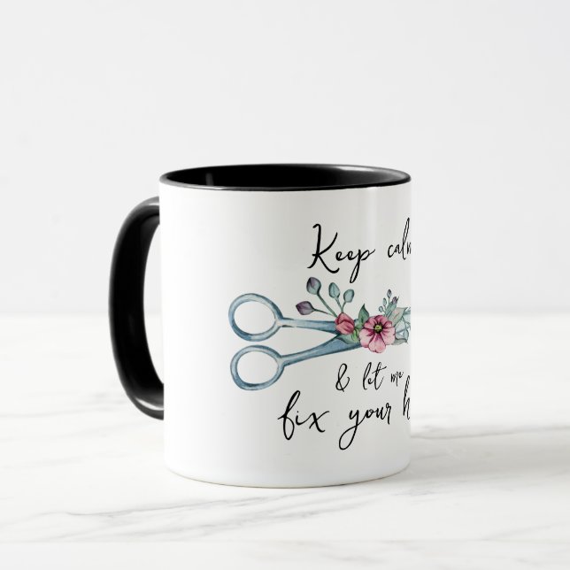 Taza Mantente tranquilo y déjame arreglar tu pelo, Hair (Anverso izquierdo)