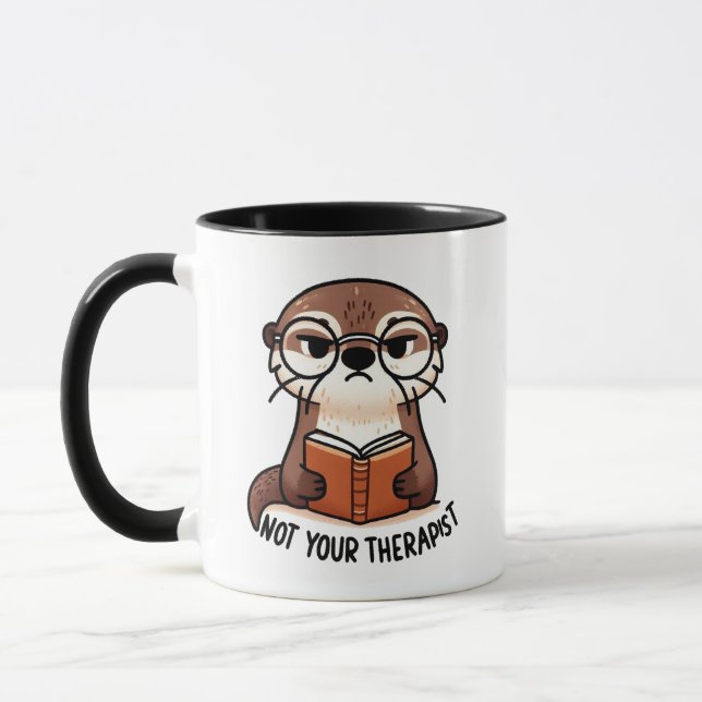 Taza Mantequilla fresca con gafas - "No tu terapeuta" (Izquierda)