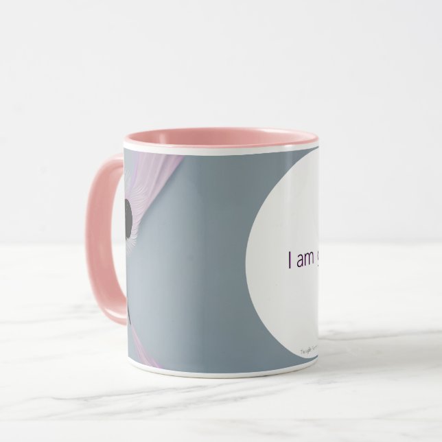 Taza Mantra feather mug - Me dan 2 tonos personalizar (Anverso izquierdo)