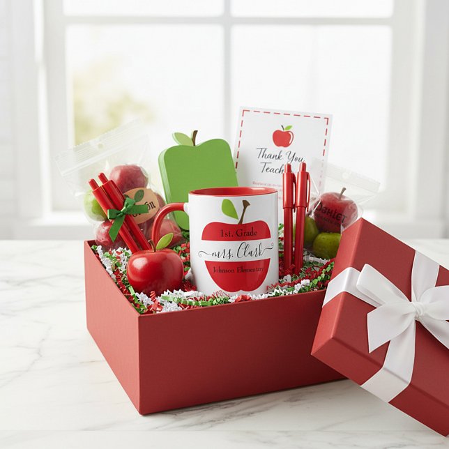 Taza manzana de profesores personalizada (Subido por el creador)