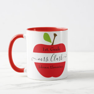 Taza manzana de profesores personalizada