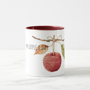 Taza Manzana Roja Tejida Al Día