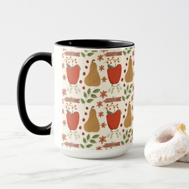Taza Manzanas de otoño y orejas rusas (Con donut)