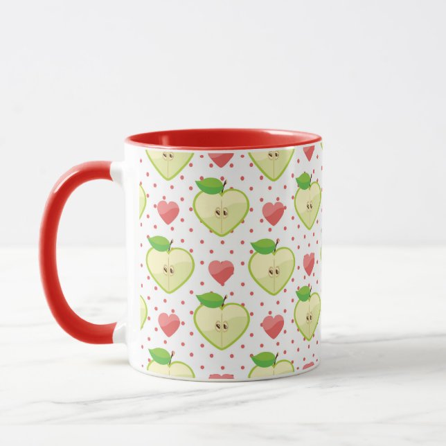 Taza Manzanas del corazón con los lunares y los (Izquierda)
