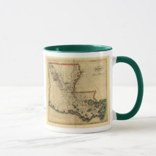 Taza Mapa 1814 de Luisiana del vintage