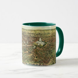 Taza Mapa Antiguo con una Vista Panorámica de Washingto