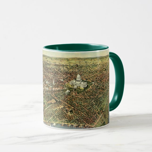 Taza Mapa antiguo con vista panorámica de Washington DC (Anverso derecho)