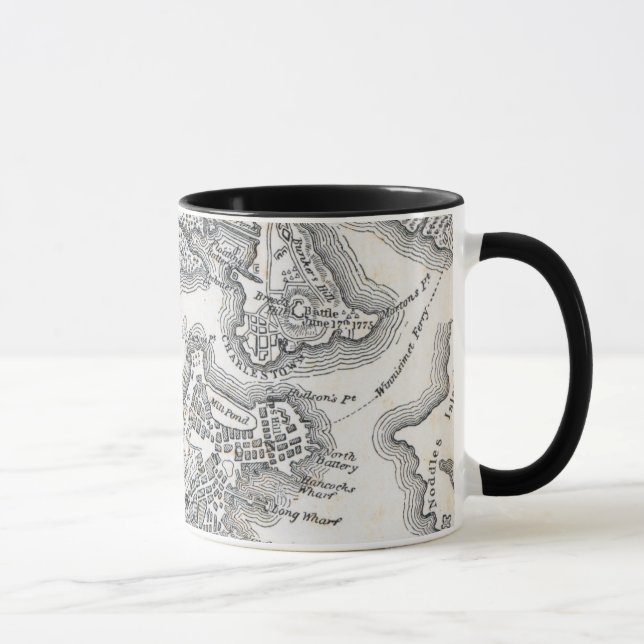 Taza Mapa antiguo de Boston el | 1775-1776 (Derecha)