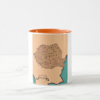 Taza Mapa antiguo de condados de Rumania