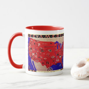 Taza Mapa antiguo de la Oficina de Turismo de los Estad