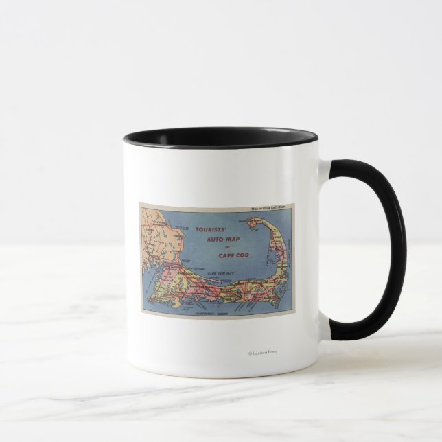 Taza Mapa automático de turistas de Cape Cod (Derecha)