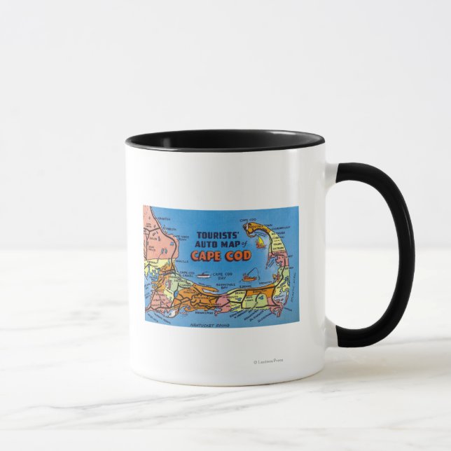 Taza Mapa automático detallado de Cape Cod (Derecha)