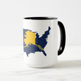 Taza Mapa de Alaska vs Estados Unidos