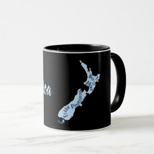 Taza Mapa de Aotearoa Nueva Zelanda, lengua NZ Māori 