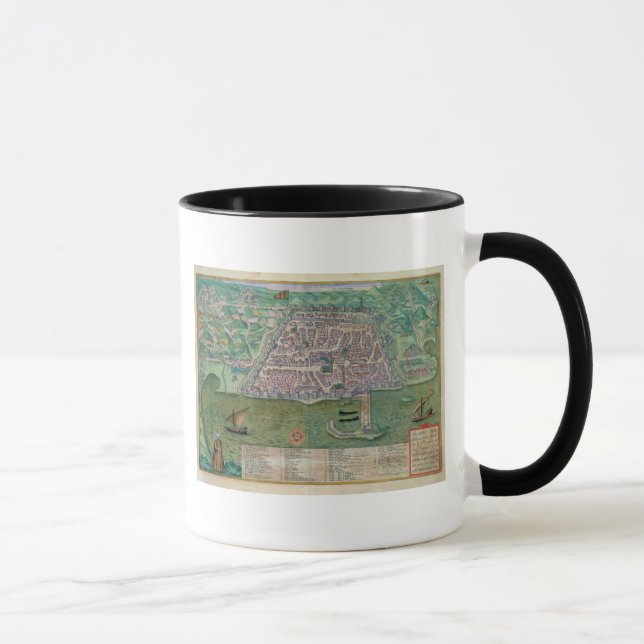 Taza Mapa de Argel, de "Civitates Orbis Terrarum" cerca (Derecha)