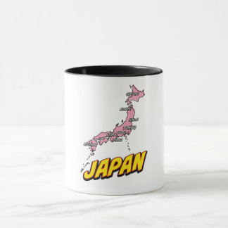Taza Mapa de Arte Pop ilustrado de Japón