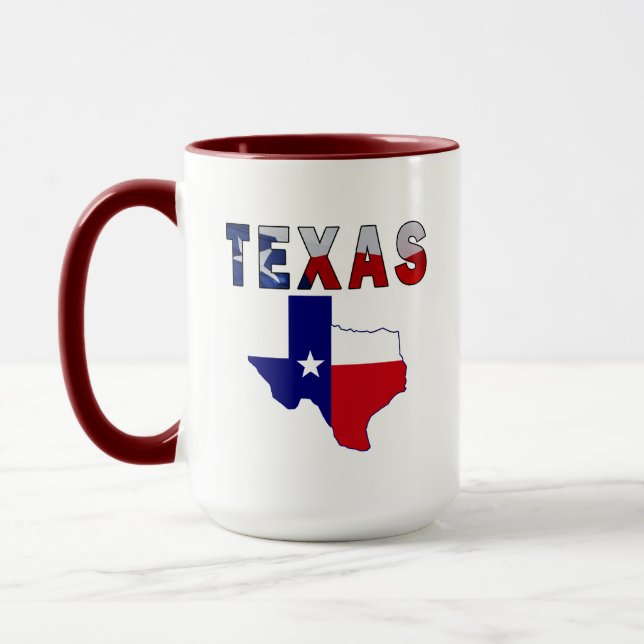 Taza Mapa de bandera con Texas (Izquierda)