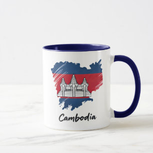 Taza Mapa de bandera de Camboya