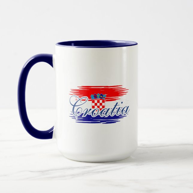 Taza Mapa de bandera de Croacia (Izquierda)