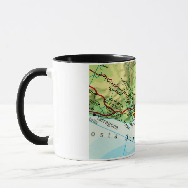 Taza Mapa de Barcelona, España (Izquierda)