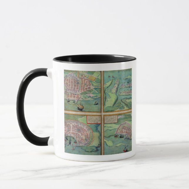 Taza Mapa de Calais, de Malta, de Rodas, y de (Izquierda)