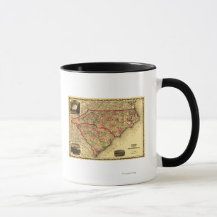 Taza Mapa de CarolinaPanoramic del norte y sur