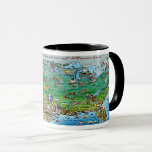 Taza Mapa de diversiones de Estados Unidos