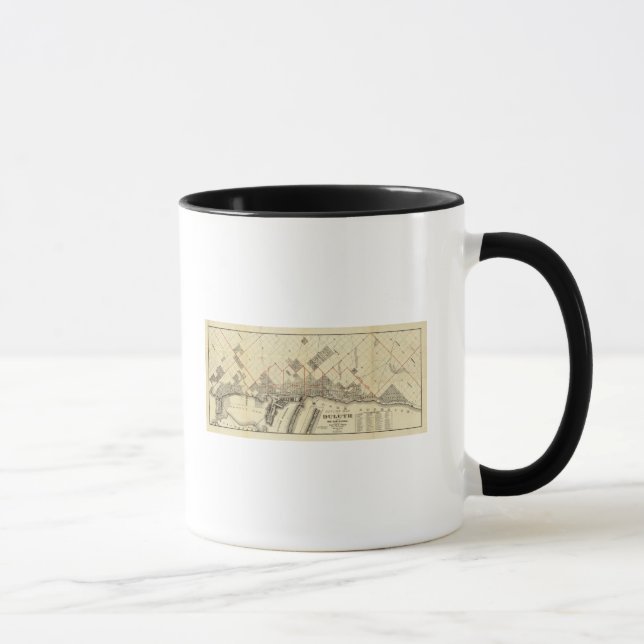 Taza Mapa de esquema de Duluth y los suburbios (Derecha)
