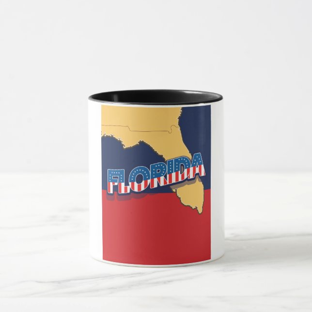 Taza Mapa de estrellas y franjas de Florida (Centro)