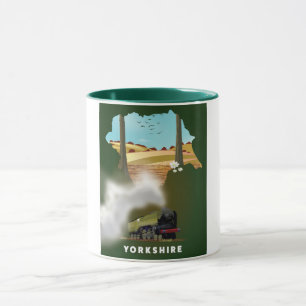 Taza Mapa de ferrocarril de Yorkshire impresión de viaj