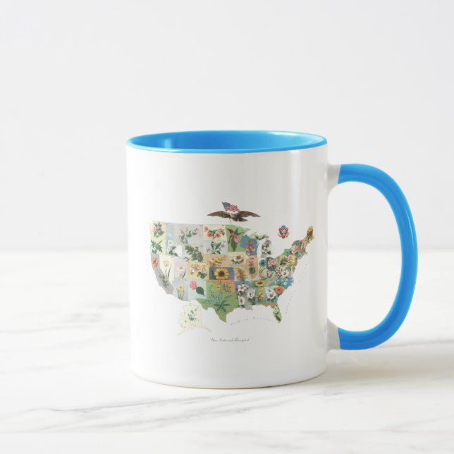 Taza Mapa de Flores de Estados Unidos - Nuestro Bouquet (Derecha)